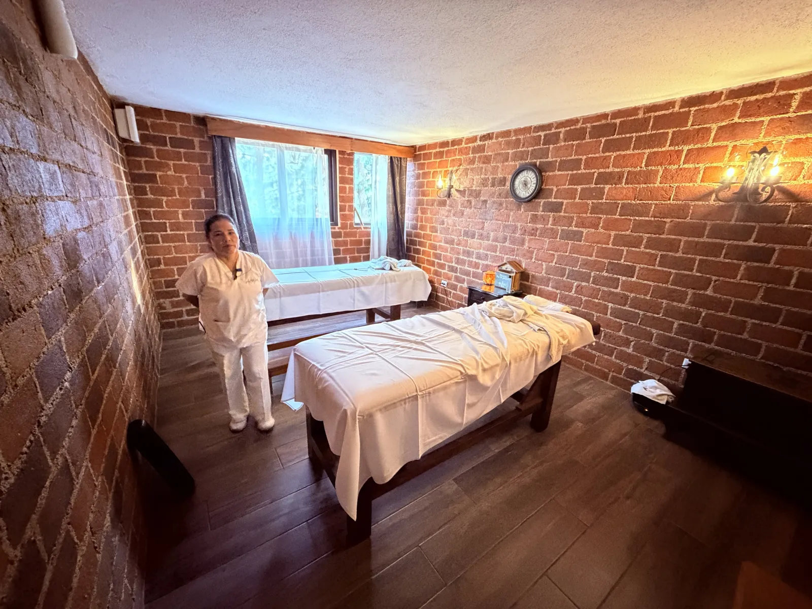 Lourdes in the treatment room at Le Suisse Spa.