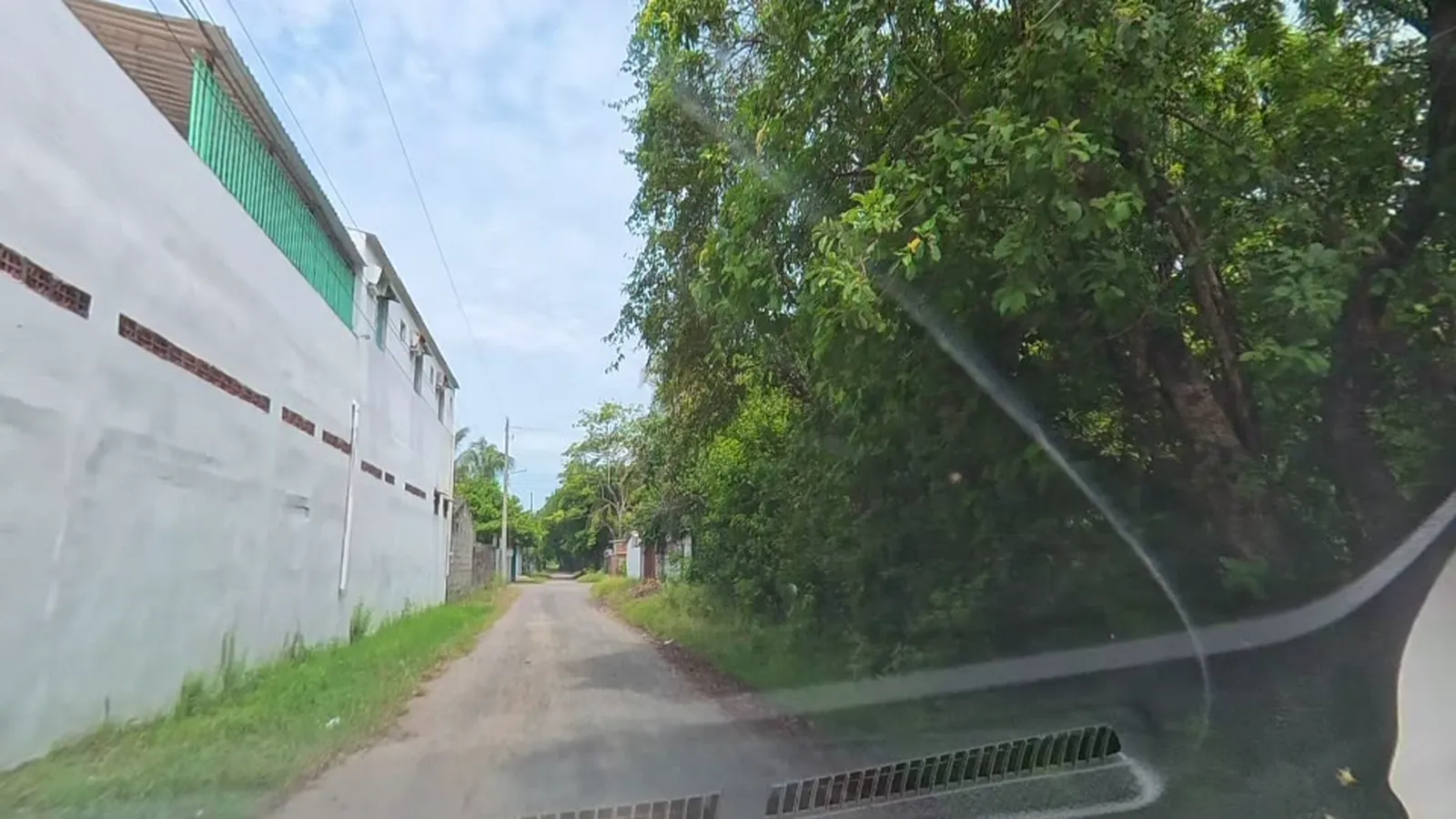 The lane out from the villa, from the dash camera. Roads in better shape than expected; traffic is the variable.