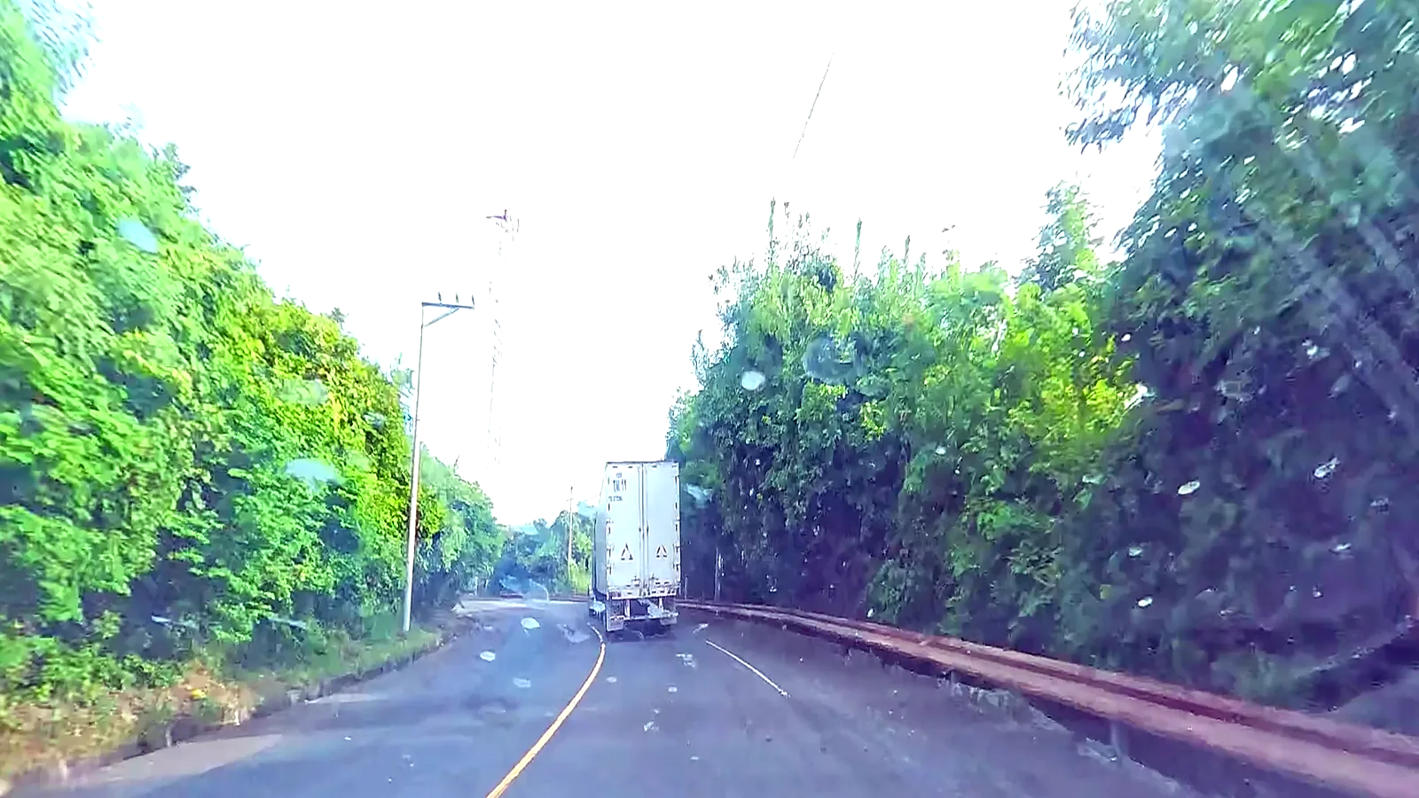 Back on the coast road, camera pointed exactly the wrong way for the ocean.